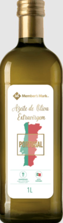 Garrafa de azeite de oliva extravirgem Member’s Mark Portugal 1 litro
