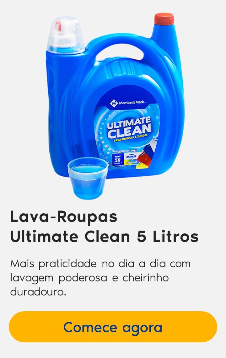 Lava-Roupas Ultimate Clean 5 Litros: Mais praticidade no dia a dia com lavagem poderosa e cheirinho duradouro.